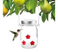 Alimentatore Di Barattolo Da Esterno - Alimentatore Colibrì Con Porte Di Alimentazione Floreale | Filit Di Riempimento Facile Per Cortile E Giardino | Alimentatore Di Piatti Per Uccelli Sospeso
