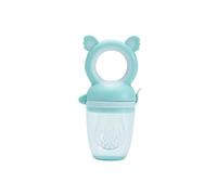 Alimentatore di frutta per neonati, Ciucci per alimenti per neonati per sollievo dalla dentizione, Massaggiagengive per neonati da 0 a 6 mesi | Include sacche in silicone aggiuntive (Blue pacifier)