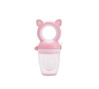 Alimentatore di frutta per neonati, Ciucci per alimenti per neonati per sollievo dalla dentizione, Massaggiagengive per neonati da 0 a 6 mesi | Include sacche in silicone aggiuntive (Pink pacifier)