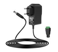 Alimentatore di rete da 12 V, 2 A, adattatore CA 12 V, trasformatore universale, cavo da 2 metri, ingresso 100-240 V, uscita DC 12 V 2 A, 24 W, spina 5,5 x 2,1 mm, con spina DC, luce LED, più 12 V2 A