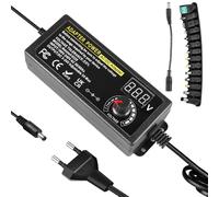 Alimentatore di rete regolabile 3 V-24 V, 3 A, 72 W, adattatore di alimentazione universale, adattatore di alimentazione regolabile da 100 V-240 V AC a DC con indicatore di tensione LED e 5,5 x 2,5 mm