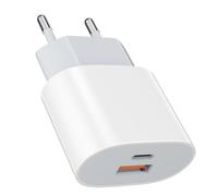 Alimentatore di ricarica rapida da 25W (Bianco)Compatibile con:iPad,iPhone 17,16,15,14 Pro/Max Potenza intelligente: 25W/20W/18W/12W/10W/5W Ricarica i dispositivi in tutta sicurezza tramite porte USB