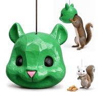 Alimentatore divertente della testa dello scoiattolo del fronte animale | Materiale solido resistente alle intemperie, decorazione da appendere al portico del patio, ampia apertura di riempimento