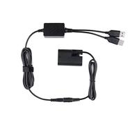 Alimentatore Dual USB ACK-E6 Dummy Battery, accoppiatore DC DR-E6 per fotocamere reflex Canon EOS 5DS, 5DS R, 5D Mark II, 5D Mark III, 60D, 60Da, 6D, 70D, 7D, 80D
