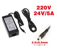 Kalea Informatique Alimentatore esterno da 220V a 24V DC 5A con connettore 2,5 x 5,5 mm