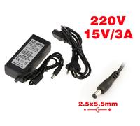Alimentatore Esterno AC DC - 220V A 15V 3A Connettore 2.5x5.5mm