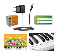 Alimentatore ffalstaff da 9 V, Adesivi in PVC Trasparente con Notazione Italiana e Internazionale, App di Apprendimento per Pianoforte e E-book "Suona la Tastiera"