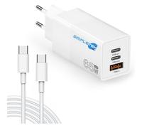 ALIMENTATORE GAN 65W QUICK CHARGE 2 X USB-C TYPE-C + USB PC 20V 15V 12V 9V 5V