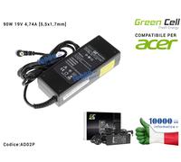Alimentatore Green Cell PRO 90W 19V 4,74A [5,5x1,7mm] Compatibile per ACER Aspir