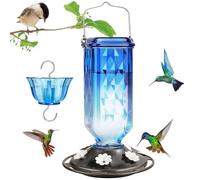 Alimentatore Hummingbird HummingBird | Alimentatori di colibrì a prova di perdita con supporto | Muliera per uccelli hangovole con fossato incorporato incorporato | Fornitura alimentare da colibrì est