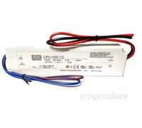 Alimentatore impermeabile 12V 8,5A 100W Meanwell x Strip LED trasformatore IP67