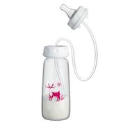 - Alimentatore in silicone impermeabile da 8 oz con cannuccia, a flusso rapido regolabile, contenitore di alimentazione per bambini piccoli, design morbido senza BPA, facile da lavare, porta