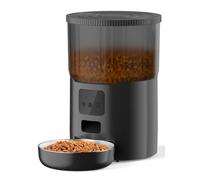 Alimentatore intelligente per animali domestici, 4 l, dispenser quantitativo temporizzato per cani e gatti, cani di piccola e media taglia, forniture per animali domestici (nero, tipo WiFi)