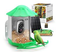 Alimentatore intelligente per colibrì da 2,5 K con fotocamera, senza abbonamento Live View identificazione AI con scheda da 32 GB, mangiatoie intelligenti per uccelli wireless per esterni, notifica
