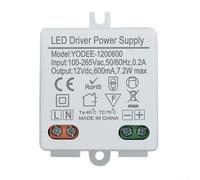 Alimentatore LED 12 V 7,2 W trasformatore driver per striscia luminosa decorativa illuminazione protezione da sovratensione IP20 alloggiamento in plastica sottile