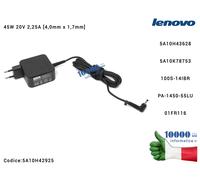 Alimentatore LENOVO 45W 20V 2,25A [4,0mm x 1,7mm] 5A10H42925 FRU5A10H42925 01FR1