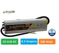 ALIMENTATORE METALLICO STABILIZZATO SWITCH IMPERMEABILE IP67 220V-24V 8.3A 200W