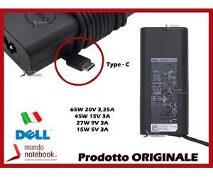 Alimentatore Originale DELL Max 65W Type-C per Inspiron Mini 10 Precision 3540
