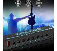 Alimentatore Pedali per Chitarra con 8 Uscite Pacchetto Completo per Facile Inst