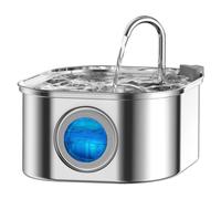 Alimentatore per acqua per animali domestici in acciaio inossidabile da 3,2 litri Fontana per gatti automatica Distributore di acqua per cani intelligente Finestra visiva Ciotola per bere Accessori