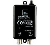 ALIMENTATORE PER AMPLIFICATORE ANTENNA 12V 200mA CON CONNETTORI F ALIMENTAZIONE