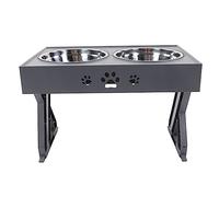 Alimentatore per Cani Rialzato, Facile da Installare 3 Altezze Comode Ciotole per Cani Rialzate Regolabili Impediscono lo Scivolamento per i Gatti (#2)