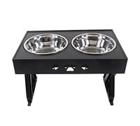 Alimentatore per Cani Rialzato, Facile da Installare 3 Altezze Comode Ciotole per Cani Rialzate Regolabili Impediscono lo Scivolamento per i Gatti (#1)