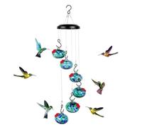Alimentatore per colibrì a campanella del vento antiveleni antigoccia e impermeabile uccelli con stazioni di alimentazione Decorazione leggera Affettuoso