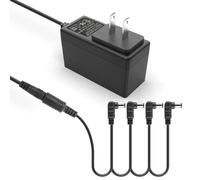 Alimentatore per pedale per chitarra, 9 V, 1,2 A, cavo di alimentazione CC negativo per pedali per chitarra, tastiera, pedaliera, 4 vie, cavo di alimentazione Daisy Chain a 4 vie, cavo adattatore AC