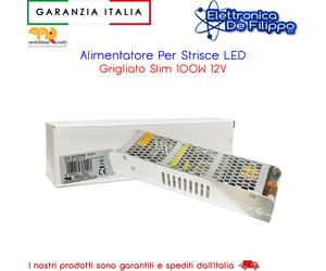 Alimentatore Per Strisce LED Grigliato Slim 100W 12V