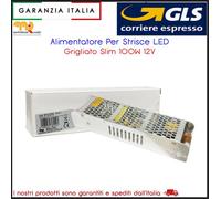 Alimentatore Per Strisce LED Grigliato Slim a tensione costante 100W 12V
