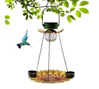 Alimentatore per uccelli a luce solare, mangiatoie per uccelli in metallo per esterni,Alimentatore per uccelli in metallo solare con energia 2 in 1 - Stazione di alimentazione e bevande resistenti
