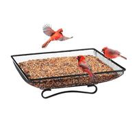 Alimentatore per Uccelli da zzo Alimentazione Quadrata Antiribaltamento con | Mangiatoie da Esterno per Uccelli a Per ghiandaia azzurra e corvo selvatici in giardino, balcone, davanzale, pati