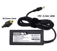 Alimentatore PowerQ 60W 19V 3,16A (5,5x3)mm per SAMSUNG NT-Q330 NT-X170 NP535U4