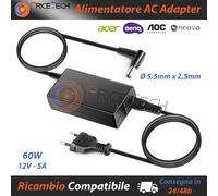 Alimentatore ProXtend 60W 12V 5A 5.5mm x 2.5mm per Acer BenQ AOC Neovo Synology