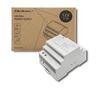 Alimentatore Qoltec per guida DIN | 85,2 W | 12 V | 7,1 A | Grigio