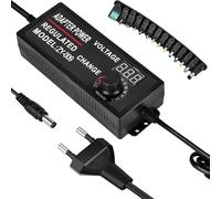 Alimentatore regolabile da 3 V-24 V. Adattatore di alimentazione universale, adattatore di alimentazione regolabile AC/DC, universale, 3 A, 72 W, con indicatore di tensione LED e 14 adattatori maschio