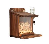 Alimentatore scoiattolo Casa - Giardino Terra Stazione pranzo con bottiglia d'acqua - Mangiatoia a parete in legno per noci pannocchia giardino all'aperto - per uccelli alberi balcone fuori