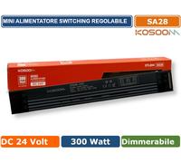 ALIMENTATORE SLIM METALLICO STABILIZZATO SWITCHING TRIMMER 220V-24V 12.5A 300W