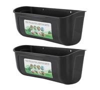 Alimentatore Sospeso, Materiale Plastico PP Pollame Che Alimenta la Piena Robusta e 2 Pc Riutilizzabili per Le Pecore Oche (Black)
