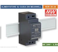 Alimentatore 24v MEAN WELL Barra Din Meanwell 24 v trasformatore led HDR-30-24 [EEK: Conforme]