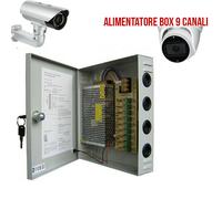 ALIMENTATORE STABILIZZATO BOX 9 CANALI USCITE CENTRALINA X TELECAMERA ANTIFURTO