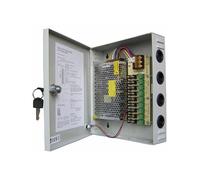 ALIMENTATORE STABILIZZATO BOX 9 CANALI USCITE CENTRALINA X TELECAMERA ANTIFURTO
