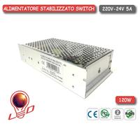 Alimentatore Stabilizzato Dissipato 220V/24V 5A 120w Strip Strisce LED