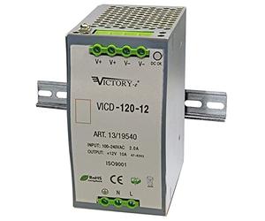 Alimentatore switching 12Vdc 10A 120W, guida din TS-35/7.5 e TS-35/15 - Victory VICD-120-12