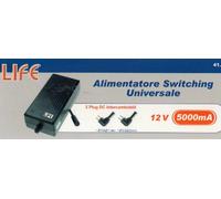 ALIMENTATORE SWITCHING 12Vdc 5000mA CON 2 CONNETTORI 5.5X2.1/5,5x2,5mm