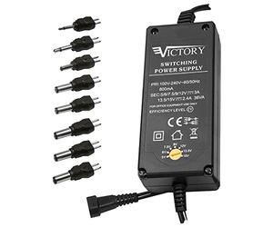 Alimentatore switching con tensione regolabile 5/6/7,5/9/12/13,5/15 Vdc 36W, 8 spinotti inclusi - Victory