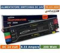 ALIMENTATORE SWITCHING DIMMER CON REGOLAZIONE LUMINOSITA' DC 24V 8.33A 200W IP20