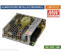 ALIMENTATORE SWITCHING METALLICO MEANWELL LRS-75-12 DC12V 6A 75W SINGOLA USCITA