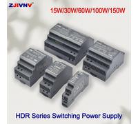 Alimentatore switching su guida DIN HDR da 15 W 30 W 60 W 100 W 150 W CA 100-240 V a CC 12 V 24 V HDR-15 HDR-30 HDR-60 HDR-100 di alta qualità